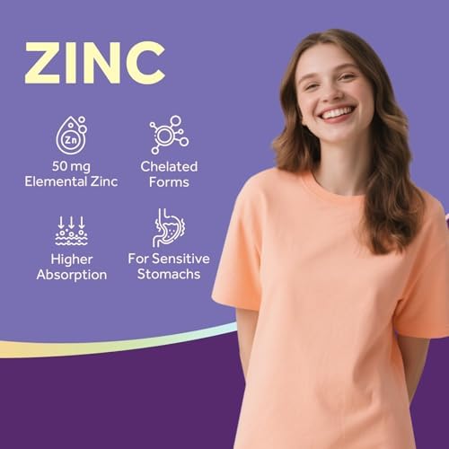 Suplemento de Zinc 50mg Doctor's Recipes, Triple Acción para Inmunidad, Zinc Picolinato, Glicinato y Gluconato, 60 Cápsulas Veganas, Salud de la Piel - imagen 4