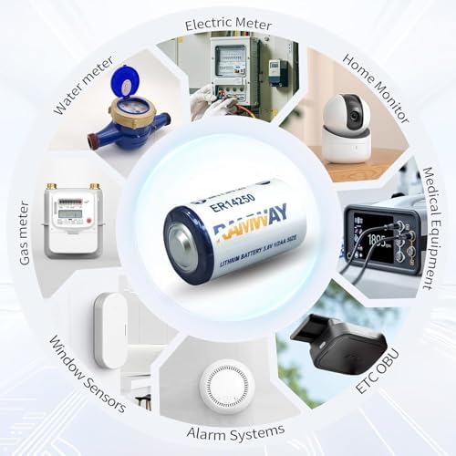 Batería de Litio TRAELY 1/2AA LS 14250 ER14250 3.6V 1200mAh Compatible con Collar de Perro, Monitor de Movimiento, Sistema de Seguridad y Alarma - imagen 5