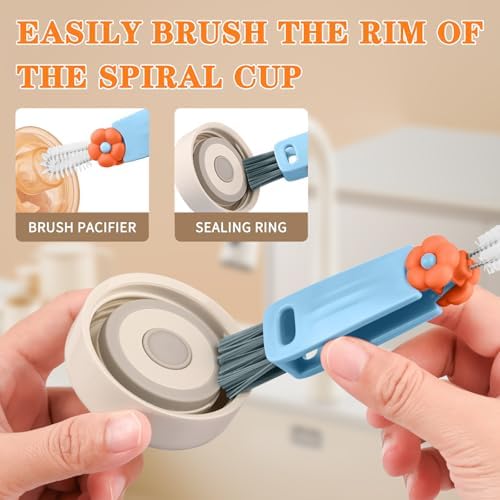 Set de Cepillos de Limpieza para Tapas de Tazas Wanme 3 en 1, Herramientas Multifuncionales para Fugas en Botellas y Grietas en la Cocina - imagen 4