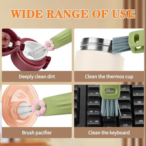Set de Cepillos de Limpieza para Tapas de Tazas Wanme 3 en 1, Herramientas Multifuncionales para Fugas en Botellas y Grietas en la Cocina - imagen 5