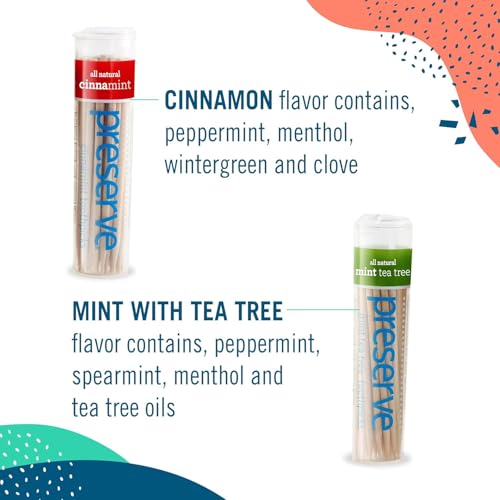 Palillos Preserve Cinnamint Sabor Natural a Canela y Menta para Aliento Fresco, Dientes y Encías - Hechos de Madera de Abeto Sostenible - Estuche de - imagen 5