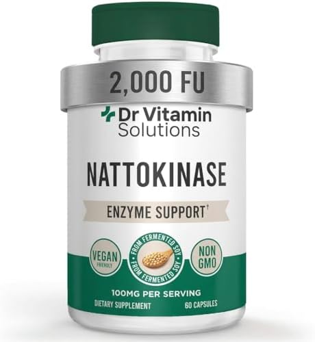Suplemento de Nattokinasa 2,000 FU (100mg) para la Salud del Corazón y Circulación - Apoyo Cardiovascular - Enzima Sistémica de Natto Fermentado - - imagen 1