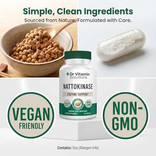 Suplemento de Nattokinasa 2,000 FU (100mg) para la Salud del Corazón y Circulación - Apoyo Cardiovascular - Enzima Sistémica de Natto Fermentado - - imagen 7