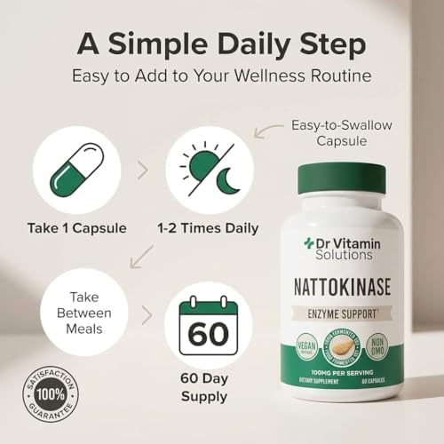 Suplemento de Nattokinasa 2,000 FU (100mg) para la Salud del Corazón y Circulación - Apoyo Cardiovascular - Enzima Sistémica de Natto Fermentado - - imagen 8