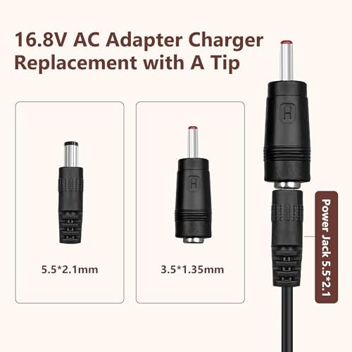 Cargador de 16.8V para Pistola de Masaje Compatible con TheraGun, Hyperice, Medcursor, Mebak, Toloco, Sportneer y más - Cargador DC de 79in - imagen 4
