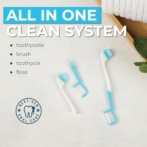 Brushee - Evolución del Cuidado Bucal | Herramienta 4 en 1 (Pasta + Cepillo + Hilo Dental + Pua) | Envueltos Individualmente | Desechables | Cepillos - imagen 3