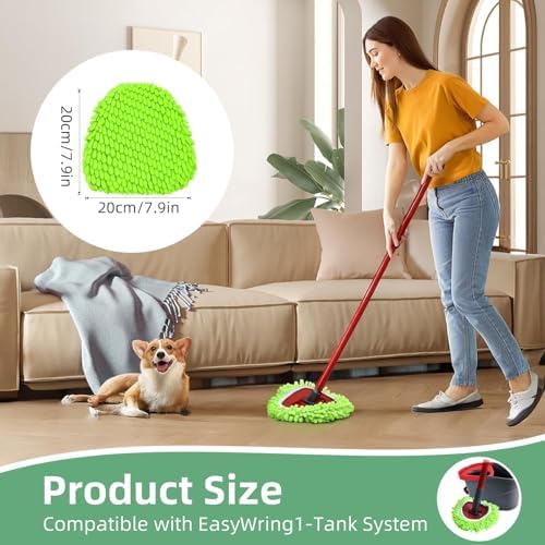 Repuestos para Cabezas de Mop de Giro Ocedar Easywring 1 Tanque, 3 Piezas, Paño Chenille Verde para Reemplazo de Mop O Cedar - imagen 2