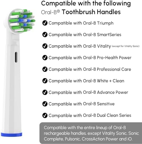 Cabezas de cepillo de dientes de repuesto compatibles con Oral-B Braun Pro 500/1000/1500/3000/3757/5000/7000/7500/8000, 20 Pzs de cabezales - imagen 2