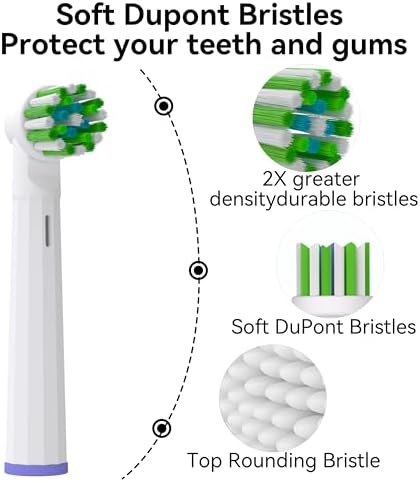 Cabezas de cepillo de dientes de repuesto compatibles con Oral-B Braun Pro 500/1000/1500/3000/3757/5000/7000/7500/8000, 20 Pzs de cabezales - imagen 5
