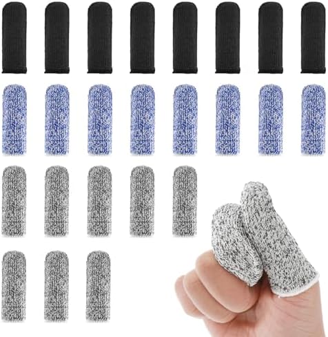 Ouligay 24 Piezas de Dedales Resistentes al Corte, Protectores de Dedos y Pulgar, Guantes y Mangas para Jardín, Cocina, Trabajo y Escultura - imagen 1