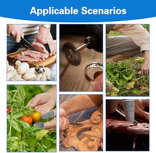 Ouligay 24 Piezas de Dedales Resistentes al Corte, Protectores de Dedos y Pulgar, Guantes y Mangas para Jardín, Cocina, Trabajo y Escultura - imagen 3