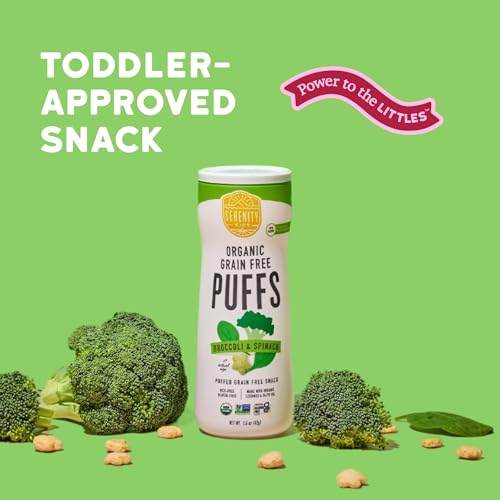 Serenity Kids Puffs Sin Granos para Bebés y Niños de 6+ Meses - Sin Gluten, Nueces ni Arroz - Veggies Orgánicos, Legumbres y Aceite de Oliva (1.5 Oz - imagen 5