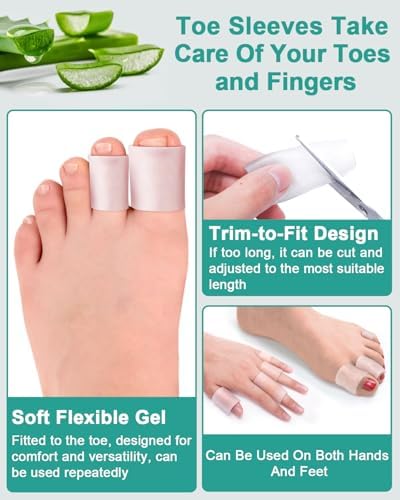 Uwbettry 16 Piezas de Fundas de Silicón para Dedos, Protectores de Gel para Alivio del Dolor en Pies, Cojines para Juanetes, Ampollas y Callos - imagen 4