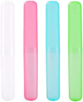 Medsuo 4 Piezas Funda de Plástico para Cepillo de Dientes - Estuche de Viaje (Rosa, Azul, Verde y Blanco) - imagen 1