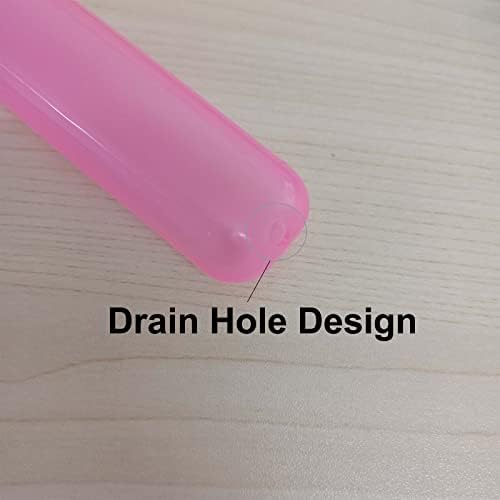 Medsuo 4 Piezas Funda de Plástico para Cepillo de Dientes - Estuche de Viaje (Rosa, Azul, Verde y Blanco) - imagen 4
