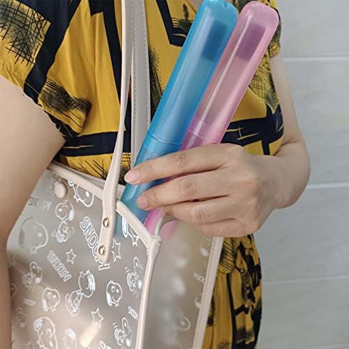Medsuo 4 Piezas Funda de Plástico para Cepillo de Dientes - Estuche de Viaje (Rosa, Azul, Verde y Blanco) - imagen 6