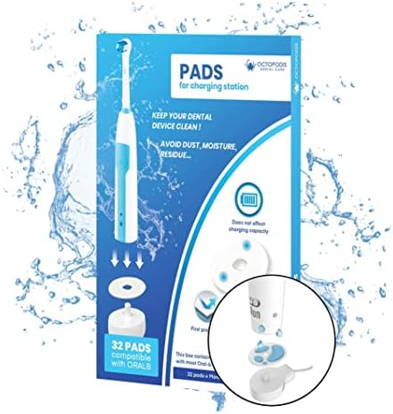 OCTOPODIS - Almohadillas de limpieza para estación de carga de cepillo de dientes eléctrico Oral B (32 almohadillas para más de 365 días de uso) - imagen 2