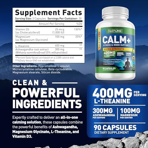 Built by Nature Calm+ Suplemento para Relajación y Enfoque – Apoyo para Estrés, Cortisol y Ánimo – 90 Cápsulas con L-Theanina, Ashwagandha, Magnesio - imagen 8