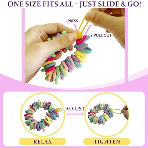 3 Paquetes de Pulseras de Crochet Elásticas para Alivio de Ansiedad - Fidget Cuff para Tricotilomanía y Morderse las Uñas - imagen 2