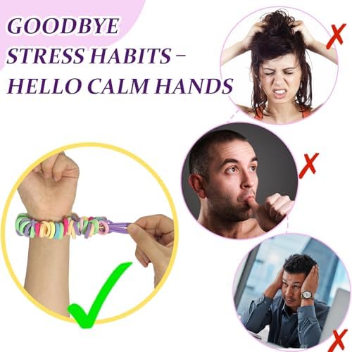 3 Paquetes de Pulseras de Crochet Elásticas para Alivio de Ansiedad - Fidget Cuff para Tricotilomanía y Morderse las Uñas - imagen 4
