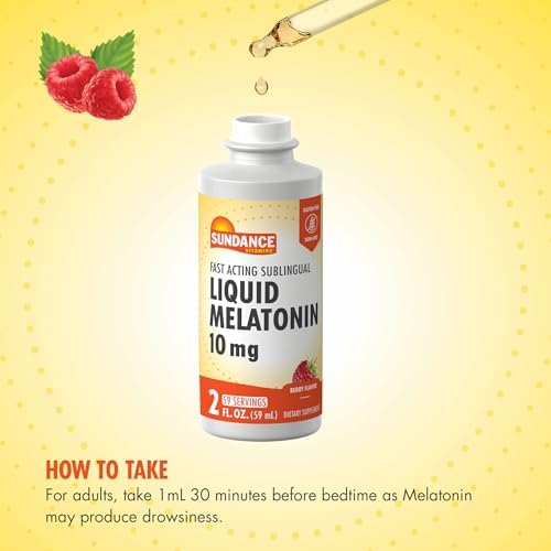 Sundance Melatonina 10mg Líquido | 2 Onzas Líquidas | Sabor Berry | Fórmula Sublingual de Acción Rápida | Suplemento Vegetariano, Sin OGM y Sin Gluten - imagen 4