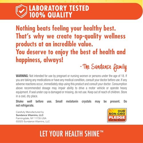Sundance Melatonina 10mg Líquido | 2 Onzas Líquidas | Sabor Berry | Fórmula Sublingual de Acción Rápida | Suplemento Vegetariano, Sin OGM y Sin Gluten - imagen 5