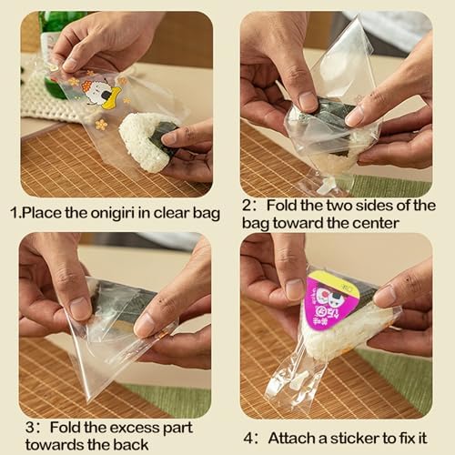 100 Piezas de Envolturas de Onigiri en Triángulo, Desechables y de Fácil Desgarre, Accesorio para Hacer Onigiri - imagen 7