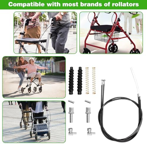 Juego de 14 Piezas de Cable de Freno para Andadores, Repuestos de Rodillo con Cable de Freno de 45 Pulgadas, Incluye Hardware, Compatible con la - imagen 6