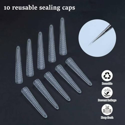 25 Piezas de Conos Vacíos para Henna con 10 Tapas | Aplicador de Celofán Preenrollado con Punta de Precisión 0.1mm para Pasta de Henna, Gel Jagua, y - imagen 4