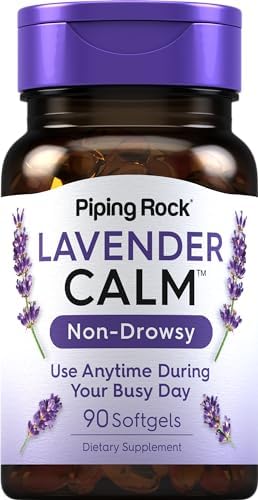Píldoras Calmantes de Lavanda Piping Rock | 90 Softgels | Suplemento No Somnoliento | Sin GMO, Sin Gluten - imagen 1