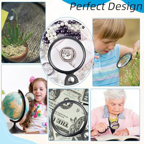Juego de 2 Lentes de Aumento Pequeños 10X, Lupa de 1.97 in Plegable con Funda Protectora Rotativa de 360° para Lectura, Exploración y Inspección de - imagen 7