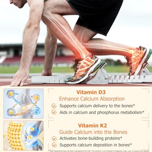 Suplemento de Vitamina D3 K2 10000 IU con Aceite de Coco, Fórmula 2 en 1, 200 mcg (MK-7) en Softgels para Absorción de Calcio, Inmunidad y Salud Ósea - imagen 7