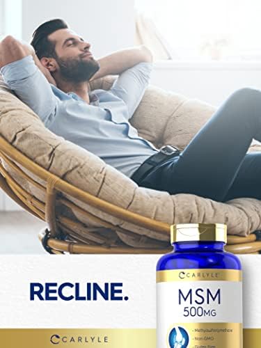 Cápsulas de Suplemento Carlyle MSM | 500mg | 200 Contenido | Fórmula Sin OGM y Libre de Gluten | Metilsulfonilmetano - imagen 6