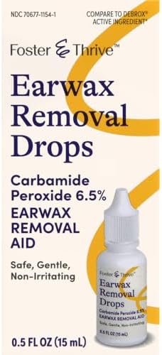 Gotas para Remoción de Cerumen Foster & Thrive, Suaviza y Afloja el Cerumen, Seguras y Suaves, Peróxido de Carbamida 6.5%, 0.5 Oz - imagen 2