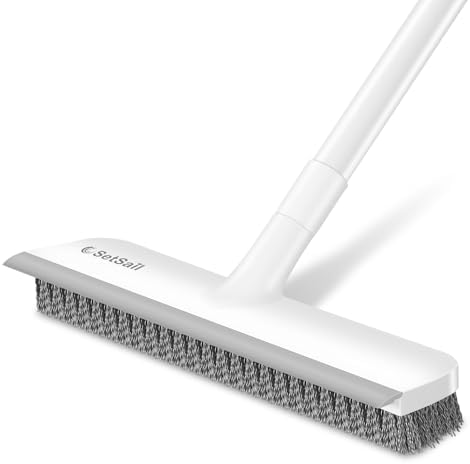 Cepillo de Piso SetSail con Mango Ajustable de 48 Pulgadas, 2 en 1, Cepillo Raspador de Cerda Dura para Limpiar Baño, Garaje, Cocina, Paredes y Más - imagen 1