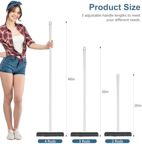 Cepillo de Piso SetSail con Mango Ajustable de 48 Pulgadas, 2 en 1, Cepillo Raspador de Cerda Dura para Limpiar Baño, Garaje, Cocina, Paredes y Más - imagen 2