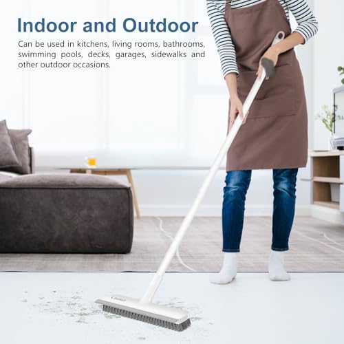 Cepillo de Piso SetSail con Mango Ajustable de 48 Pulgadas, 2 en 1, Cepillo Raspador de Cerda Dura para Limpiar Baño, Garaje, Cocina, Paredes y Más - imagen 3