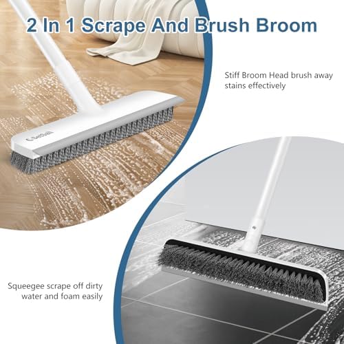 Cepillo de Piso SetSail con Mango Ajustable de 48 Pulgadas, 2 en 1, Cepillo Raspador de Cerda Dura para Limpiar Baño, Garaje, Cocina, Paredes y Más - imagen 4