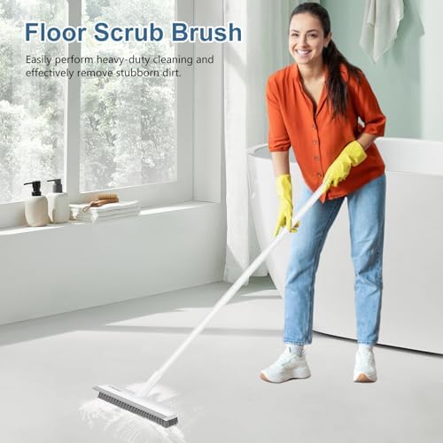 Cepillo de Piso SetSail con Mango Ajustable de 48 Pulgadas, 2 en 1, Cepillo Raspador de Cerda Dura para Limpiar Baño, Garaje, Cocina, Paredes y Más - imagen 7
