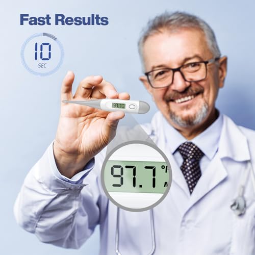 Termómetro Digital Boncare 10 Segundos para Adultos y Niños - Termómetro Rectal Seguro y Preciso para Bebés con Alarma de Fiebre, Termómetro Oral - imagen 2