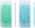 Palillos de Dientes, Palillos Dentales con Cerdas, Palillos Duales Desechables, Paquete Portátil (40 Contenido × 2 Paquetes) - imagen 1
