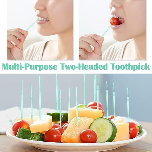 Palillos de Dientes, Palillos Dentales con Cerdas, Palillos Duales Desechables, Paquete Portátil (40 Contenido × 2 Paquetes) - imagen 5