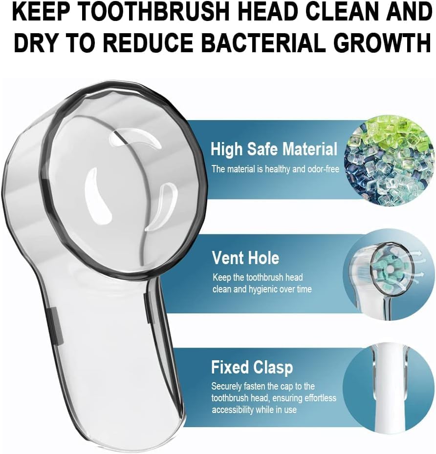 Paquete de 12 Cubiertas para Cepillos de Dientes Compatible con Cabezales de Repuesto Oral B, Tapas para Cabezal de Cepillo Eléctrico Pro1000 y iO, - imagen 2
