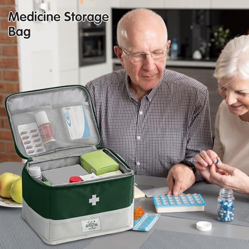 Organizador de Bolsa de Medicina XPAPOV, Bolsa Médica Portátil Vacía para Hogar, Viajes, Camping, Coche, Senderismo y Emergencias al Aire Libre - imagen 4