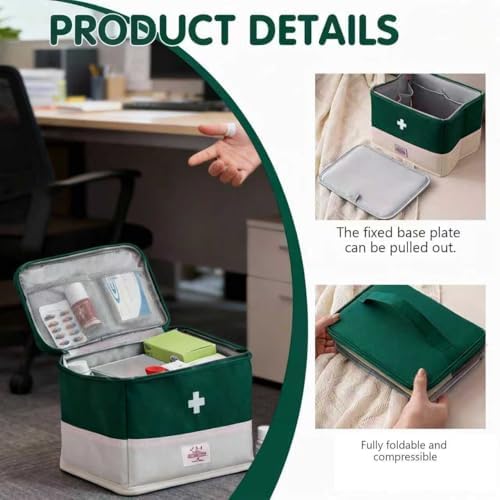 Organizador de Bolsa de Medicina XPAPOV, Bolsa Médica Portátil Vacía para Hogar, Viajes, Camping, Coche, Senderismo y Emergencias al Aire Libre - imagen 6