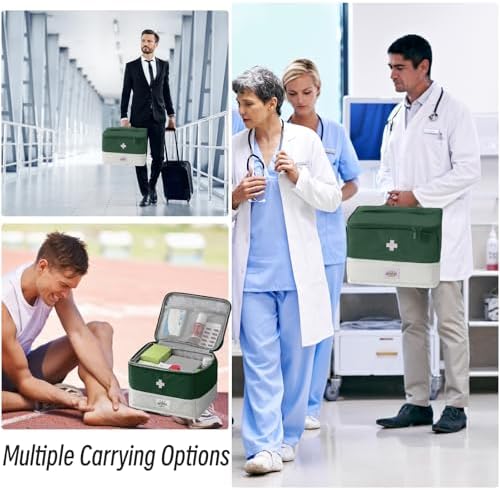 Organizador de Bolsa de Medicina XPAPOV, Bolsa Médica Portátil Vacía para Hogar, Viajes, Camping, Coche, Senderismo y Emergencias al Aire Libre - imagen 7