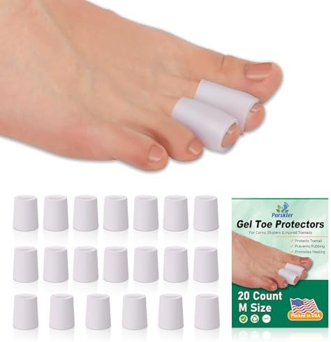 Protectores de Dedos de Silicón Pnrskter, 20 PZS (Mediano) Fundas de Gel para Dedos en Martillo, Callos y Ampollas – Cubiertas Suaves para Alivio del - imagen 1