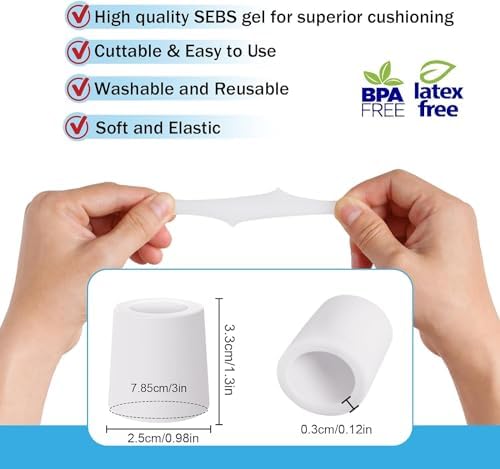 Protectores de Dedos de Silicón Pnrskter, 20 PZS (Mediano) Fundas de Gel para Dedos en Martillo, Callos y Ampollas – Cubiertas Suaves para Alivio del - imagen 3