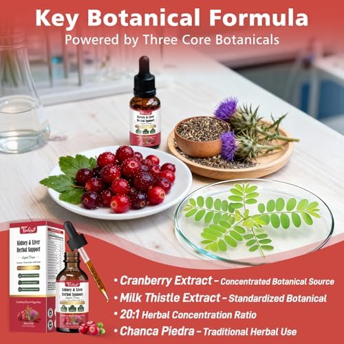 Tyrnixel Gotas Líquidas de Limpieza de Riñones y Soporte Hepático con Arándano 20:1, Chanca Piedra y Cardo Mariano, Suplemento Herbal Vegano, 60 mL - imagen 4