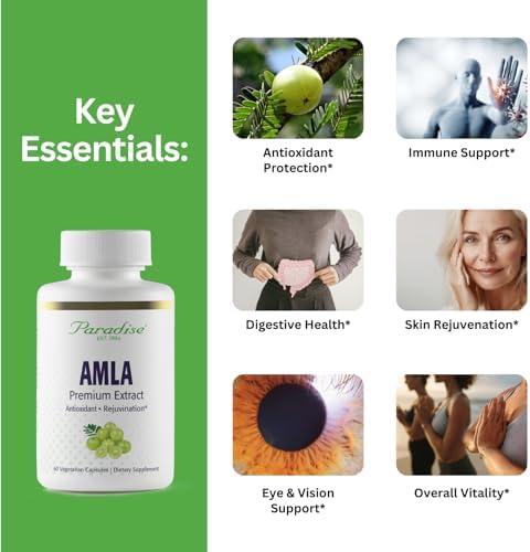 Amla de Paradise Herbs, 250 mg, Vitamina C Orgánica de Espectro Completo, Antioxidante, Suplemento Ayurvédico 60 Cápsulas Vegetarianas - imagen 2